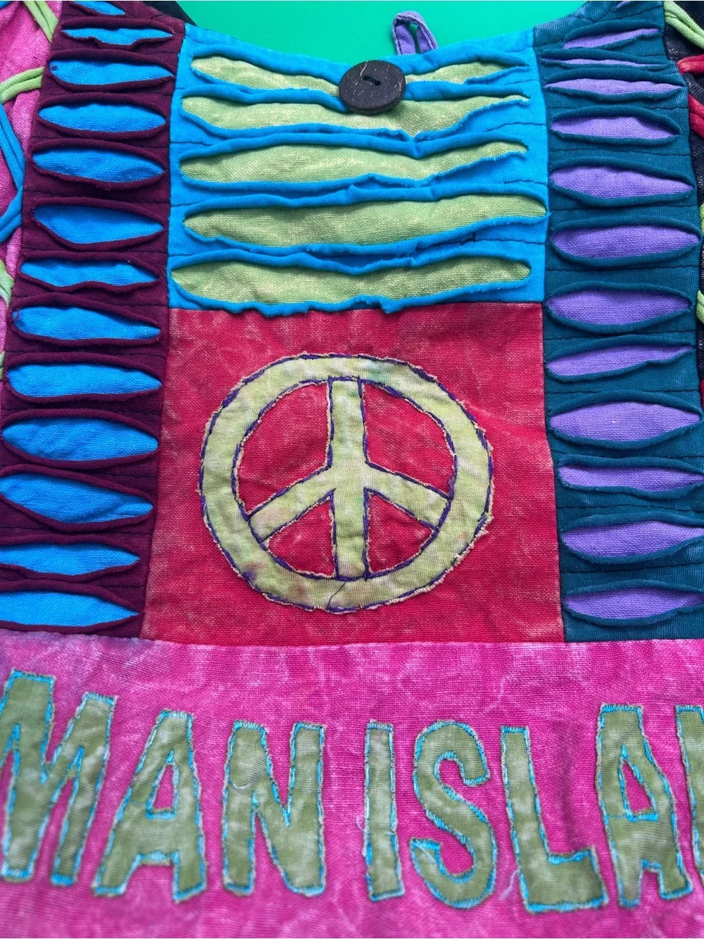 Cayman Islands Multicolor Peace Sign Shoulder Bag
